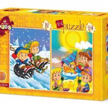 Art Puzzle 12+24 Parça Mevsim Yaz-Kış Puzzle