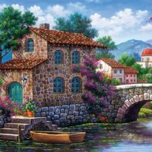 Art Puzzle 500 Parça Çiçekli Kanal Puzzle