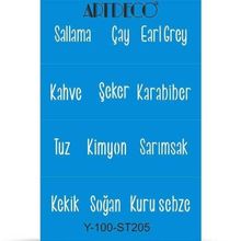 Artdeco A4 Mutfak Yazıları 205 Stencil Boyama Şablonu