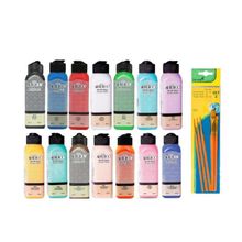 Artdeco Akrilik Boya 140 ml 14'lü Set + Fanart 7'li Fırça Seti