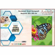 Artebella ANTB0011 Kelebek 35x50 cm Numaralı Tuval Kompozit Boyama