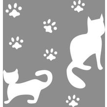 Artikel Kedi ve Pati İzleri Stencil Boyama Şablonu
