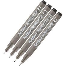 Artline Drawing 0.1-0.3-0.5-0.7 mm Siyah 4 Adet Teknik Çizim Kalemi