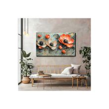 Artprinta Kabartmalı Çiçek Temalı 70x100 cm Duvar Tablosu