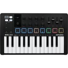 Arturia Minilab 3 Black, Klavye, Siyah Beyaz
