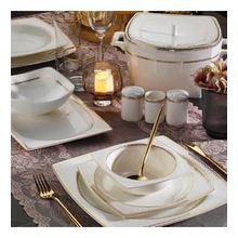 Aryıldız 31037 Square 60 Parça Porselen Yemek Takımı