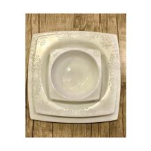 Aryıldız 45004 Bone Square 60 Parça Porselen Yemek Takımı
