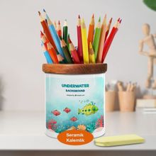 Asilmeydan 448982366 Denizaltı Canlıları Ahşap Seramik Kalemlik