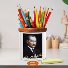 Asilmeydan 449458942 Silah Arkadaşları Mustafa Kemal Atatürk Ahşap Seramik Kalemlik