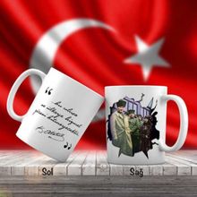 Asilmeydan Askerler ve Kalpaklı Mustafa Kemal Atatürk Atatürk'ün Sözleri Kupa Bardak