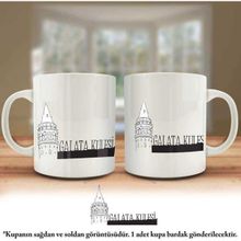 Asilmeydan Çift Yön Renkli Baskılı Galata Kulesi Silüeti Istanbul Şehir Kupa Bardak