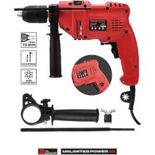 Assur 1100W Darbeli Metal Şanzıman 13 mm Kırmızı Elektrikli Matkap