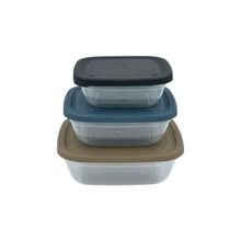 Asude ASD057 Maya Kare 3'lü Antrasit 500-900-1500 ml Saklama Kabı Seti