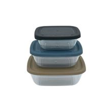 Asude ASD057 Maya Kare 3'lü Krem 500-900-1500 ml Saklama Kabı Seti