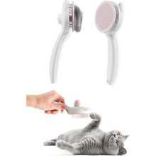 ATA HOME Kedi Köpek Otomatik Temizlenen Tuşlu Tüy Toplayıcı Tarak Basmalı Kedi Köpek Fırçası Evcil Pet Hayvan Tüy Kıl Toplama Fırçası