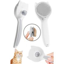 Ata Home Kedi Köpek Otomatik Temizlenen Tuşlu Tüy Toplayıcı Tarak Evcil Pet Hayvan Tüy Kıl Toplama Fırçası - Beyaz