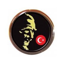 Atalı Siyah Baskı Rozet Vt620