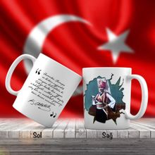 Atatürk İmzalı Atatürk Resimli Kupa Bardak