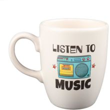Attach Beyaz Listen To Music Baskılı Kupa