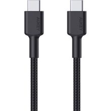 Aukey CB-CD45-BK 0.9 mt Siyah Naylon Örgülü Type-C to Type-C Şarj Kablosu