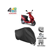 Autoes Asya Polo 100 Siyah Kilit Uyumlu Motosiklet Brandası