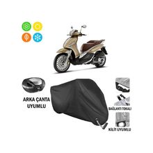 Autoes Piaggio Beverly 300 RST Siyah Kilit Uyumlu Motosiklet Brandası