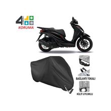 Autoes Piaggio Medley 150 Siyah Bağlantı ve Kilit Uyumlu Motosiklet Brandası