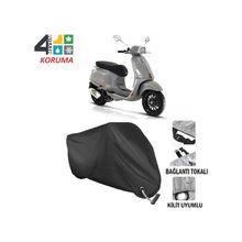 Autoes Piaggio Vespa 150 Siyah Kilit Uyumlu Motosiklet Brandası