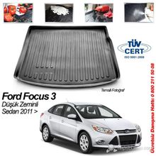 Automix Ford Focus 3 Sedan Düşük Zeminli 2011 Sonrası Bagaj Paspası ve Bagaj Çantası