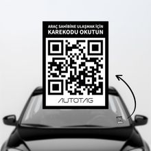 AutoTag Qr Kodlu İçten Yapıştırmalı Araç Camı Akıllı Etiketi
