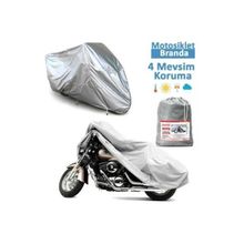 Autozel Aprilia RSV4 Factory Gri Arka Çantalı Miflonlu Motosiklet Brandası