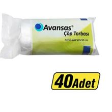 Avansas Mini Boy 40 cm x 50 cm Şeffaf 40 Rulo Çöp Torbası