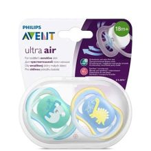 Avent +18 Ay - Erkek Philips Avent Ultra Air Karanlıkta Parlayan 2'li Desenli Gece Emziği
