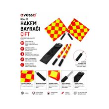 AVESSA HBA-20 Profesyonel Hakem Bayrağı Çift - Dayanıklı Polyester Kumaş - Fosforlu Renkler