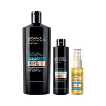 Avon Advance Techniques Argan Yağı İçeren 700 ml Şampuan + 250 ml Saç Kremi + 30 ml Saç Serumu