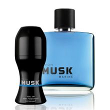 Avon Musk Marine EDT 75 ml Erkek Parfümü + Musk Marine 50 ml Erkek Roll-On Seti