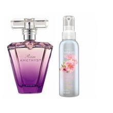 Avon Rare Amethyst 50 ml EDP Kadın Parfüm+Naturals 100 ml Vücut Spreyi
