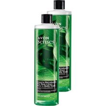 Avon Senses 500 ml 2 Adet Adaçayı ve Sandal Ağacı Kokulu Erkek Saç ve Vücut Şampuanı