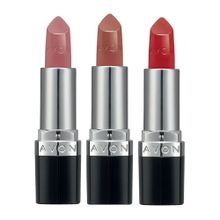 Avon Ultra Kremsi Ruj Paketi Blush Nude, Cappuccino ve Red 2000