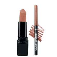 Avon Ultra Mat Au Naturale Ruj + Glimmerstick Nude Dudak Kalemi