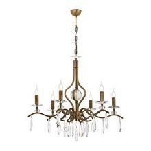 Avonni 603946E E14 Metal Kristal Siyah 80 cm Eskitme Kaplama Klasik Avize