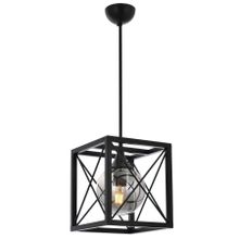 Avonni AV-60127-1BSY Siyah Boyalı Modern E27 Metal Cam 25x25 cm Avize