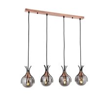 Avonni AV-60161-4Y-BSY Siyah Boyalı Modern Metal Cam cm Avize
