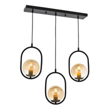 Avonni AV-60180-3Y-BSY Siyah Boyalı Modern E27 Metal Cam 60x15cm Avize