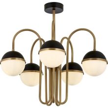 Avonni AV-60387-5E Siyah-Eskitme Boya-Kaplama E27 Metal Cam 60 cm Modern Avize
