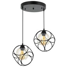 Avonni AV-65196-2T-BSY Siyah Boyalı Modern E27 Metal Cam 50cm Avize