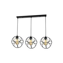 Avonni AV-65196-3Y-BSY Siyah Boyalı Modern E27 Metal Cam 85x25cm Avize