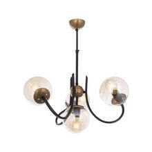 Avonni AV-65217-4BSY Eskitme Siyah Boyalı Metal Cam 58 cm Modern Avize