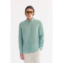Avva B002191 Mint Yeşili Keten Erkek Gömlek