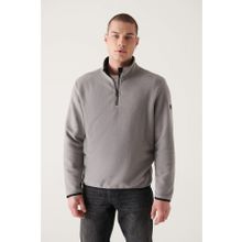 Avva E001068 Erkek Dik Yaka Basic Yarım Fermuarlı Polar Sweatshirt